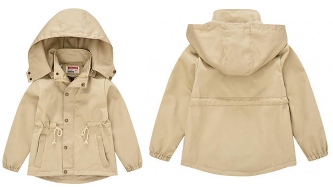 Kids Parka Raincoat with Detachable Hood - 4 Colours & 5 Sizes