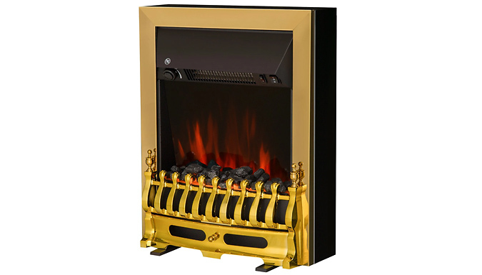 Gold LED Flame Electric Fireplace