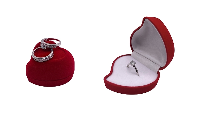 Valentine Sterling Silver Diamond Ring Set - 4 Styles + Free Gift