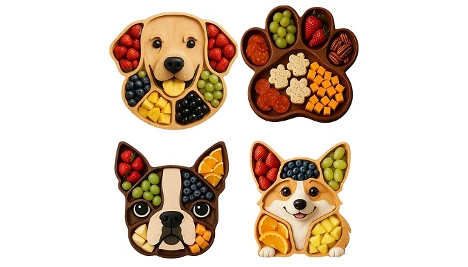 Dog-Shaped Charcuterie Platter Plate - 4 Shapes