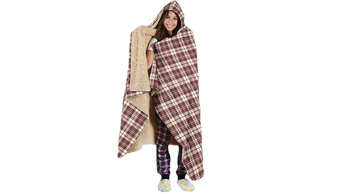 Wearable Sherpa Hooded Snuggle Blanket - 2 Colours