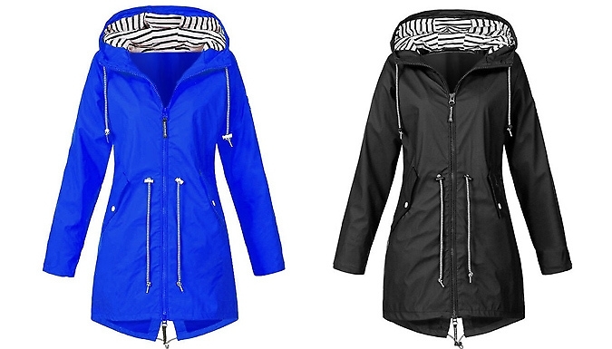 Long Hooded Lightweight Raincoat - 6 Colours & 7 Sizes at Go Groopie IE