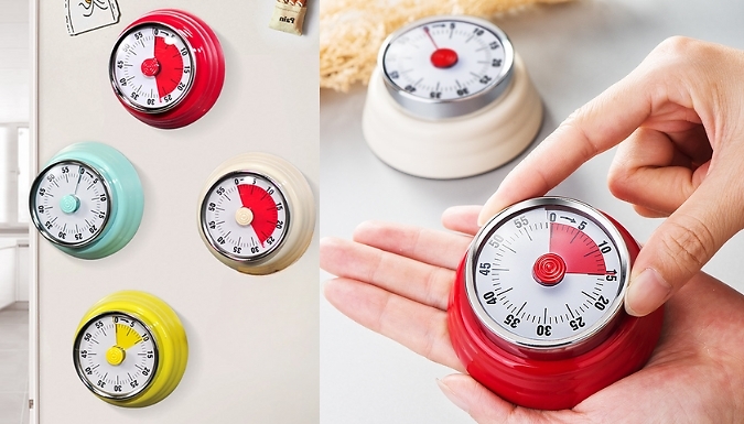 60-Minute Mechanical Kitchen Timer - 4 Colours