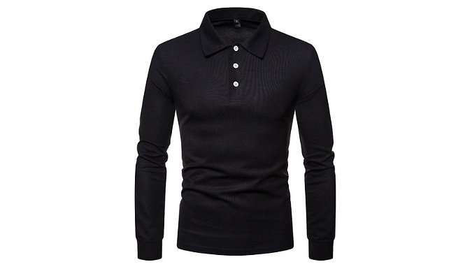 Men’s Long Sleeve Polo Shirts - 8 Colours & 5 Sizes