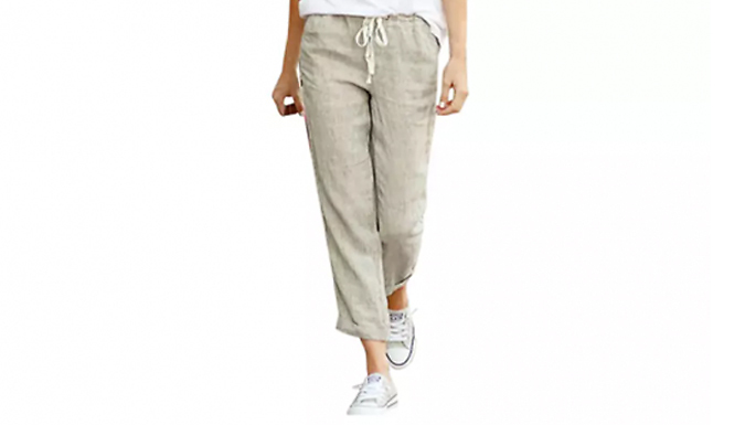 Women's Tie-Waist Casual Summer Trousers - 4 Colours & 5 Sizes