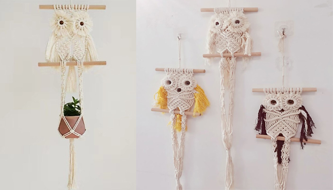 Macrame Owl Plant Hanger - 3 Colours