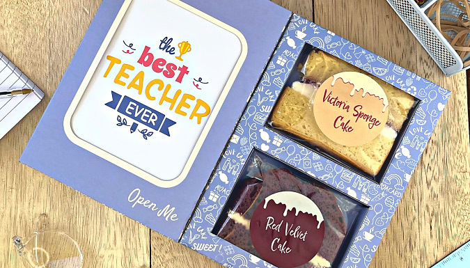 Personalised Cards + 2 Cake Slices - Vegan and Gluten Free Options!