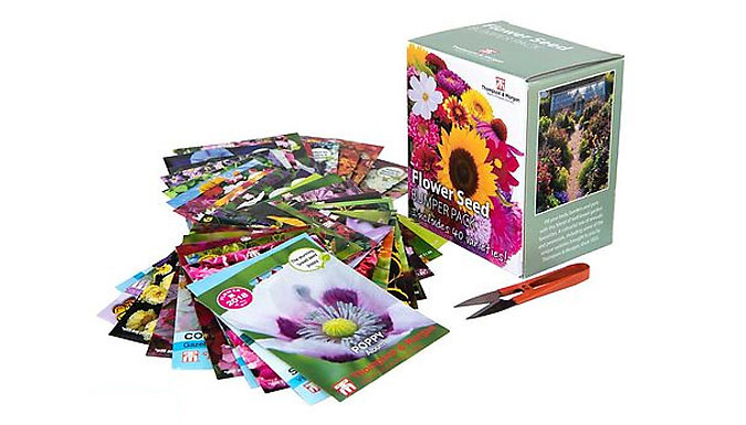 40-Pack Bumper Flower Seed Box & FREE Garden Snips