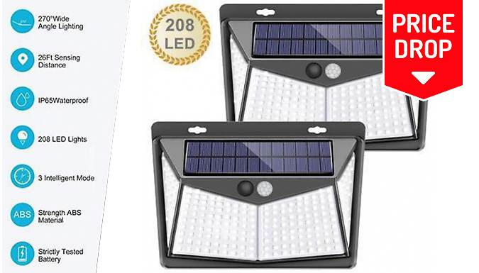 MBLogic Solar Powered Motion Sensor Outdoor Lamp - Pack of 1 or 2