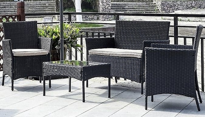 4-Seater Rattan Garden Furniture Set - 3 Colours!