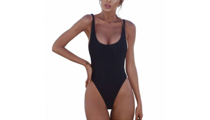 Retro-Style Backless Swimming Costume - 2 Colours & 4 Sizes