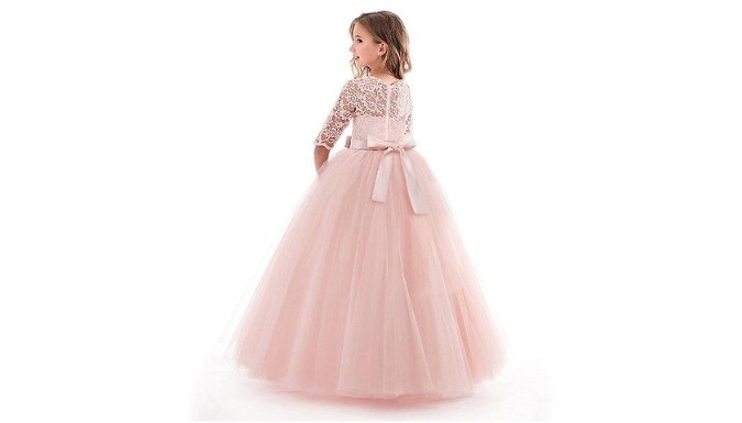 Full Length Lacy Style Princess Dress - 5 Colours & Sizes from Go Groopie