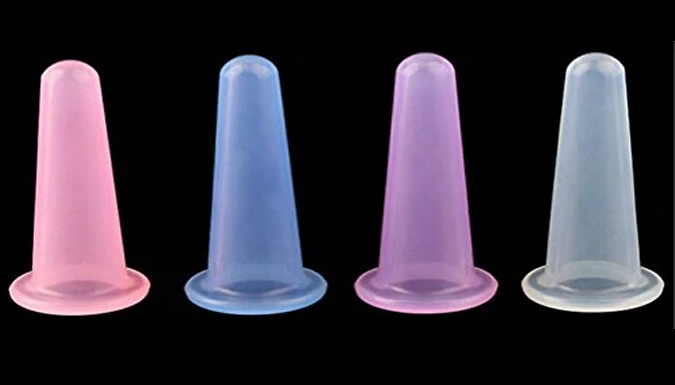 Face or Body Silicone Massage Cups 8-Pack - 3 Sizes