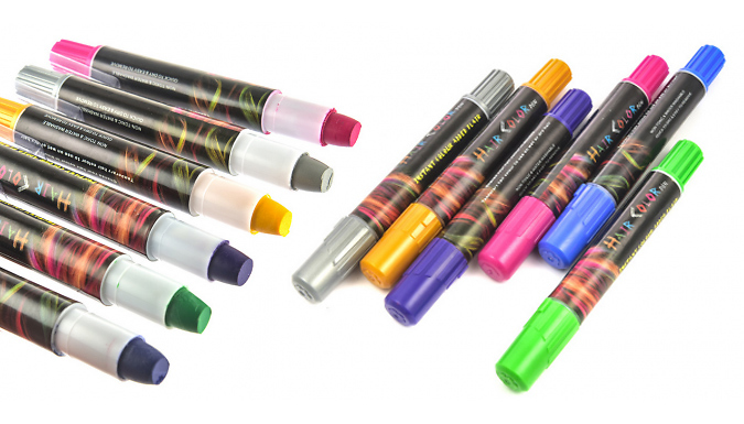 6-Pack of Wash-Out Hair Colour Pens