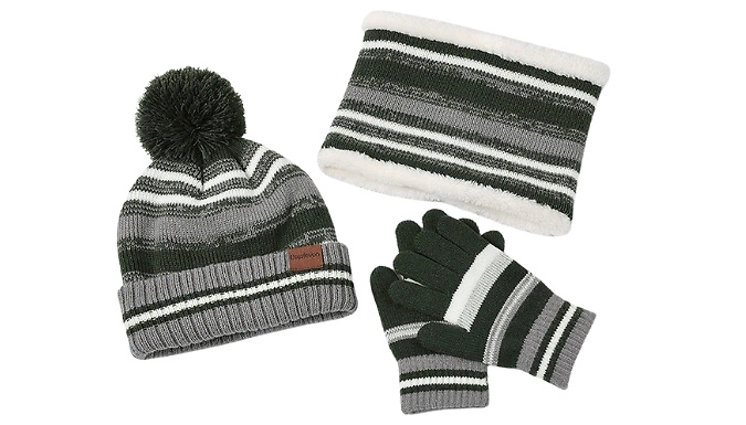 3-Piece Children's Striped Winter Accessory Set - 4 Colours