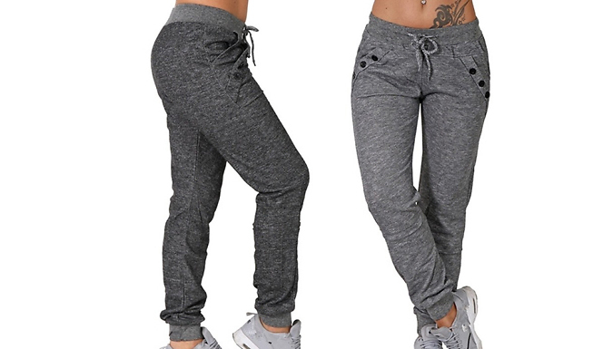 Women's Elastic Waist Double Pocket Joggers - 2 Colours & 5 Sizes