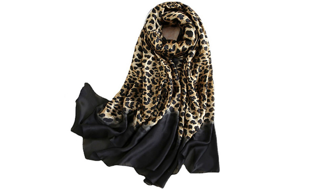 Leopard Print Chiffon Scarf