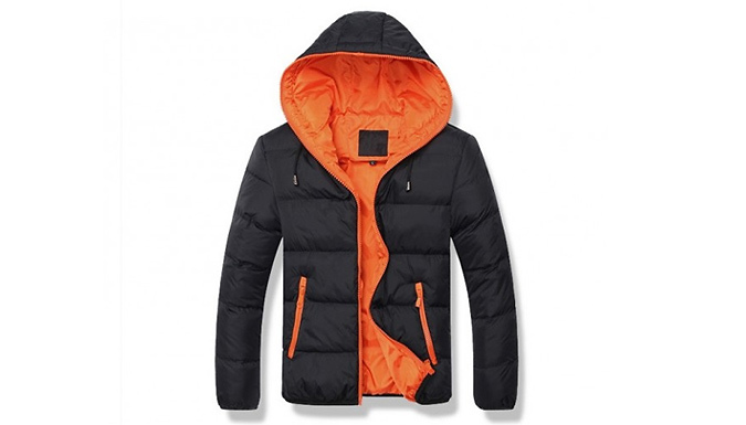 Men's Waterproof Winter Hooded Puffer Coat - 5 Colours & 5 Sizes