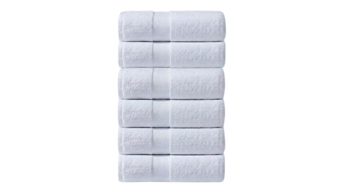 Hotel-Quality 600GSM Combed Cotton White Hand Towels - 2, 4 or 6-Pack!