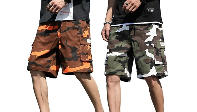 Men's Casual Camouflage Shorts - 5 Colours, 5 Sizes at Go Groopie