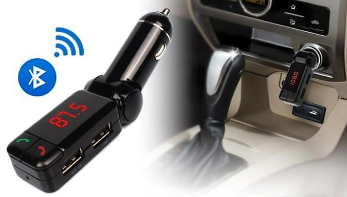 Shop-Story 4-in-1 Bluetooth Car Hands-Free Music Transmitter With 2 USB Ports - 1 or 2