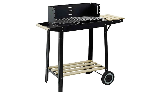 Portable Charcoal BBQ Grill with Side Shelf