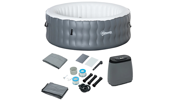 Outsunny Inflatable Round Heated Hot Tub at Go Groopie