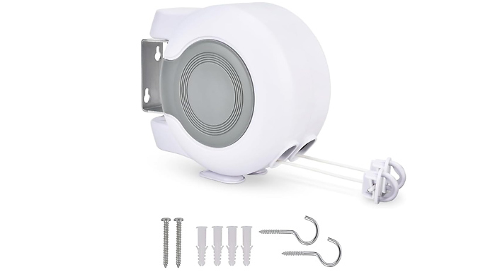 30m Retractable Wall Mounted Clothes Washing Line - 2 Colours