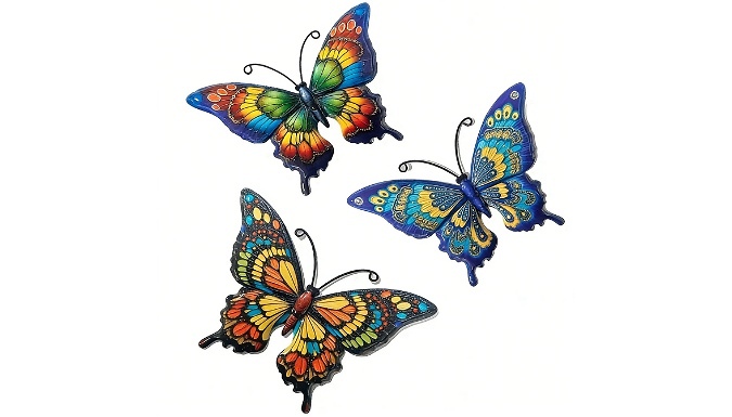 3-Piece Butterfly-Shaped Acrylic Garden Decorations