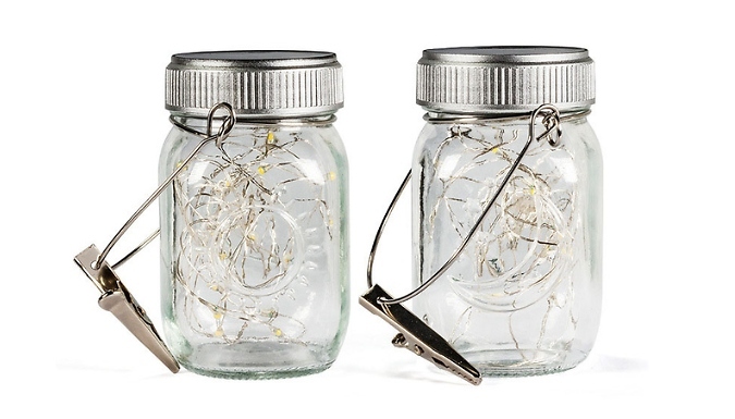 Hanging LED Mason Jar Lights - 1, 2 or 4-Pack from Go Groopie IE