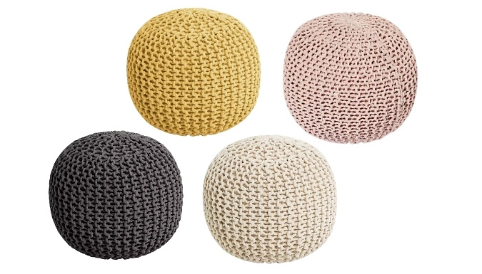 Dottie Cotton Knitted Pod Footstool - 4 Colours