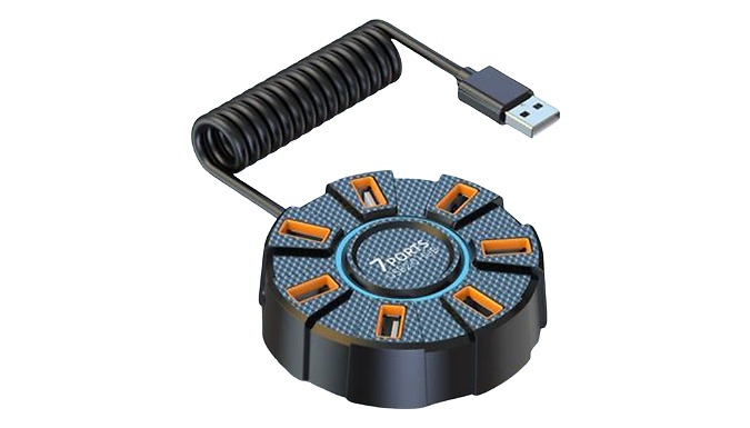RGB 7-Port USB Hub with External Power
