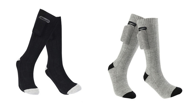 Rechargeable Electric Thermal Heated Socks - Black or Grey