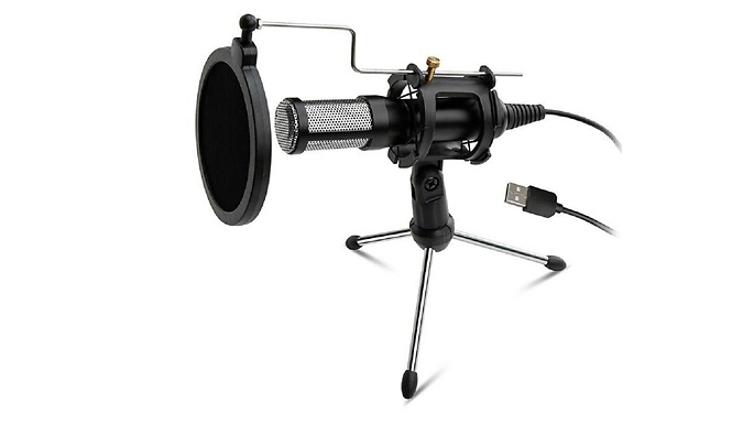 Plug&Play USB Port Microphone With Tripod Stand