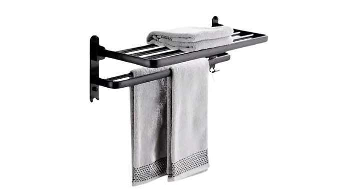 Wall-Mounted Foldable Aluminium Towel Rack