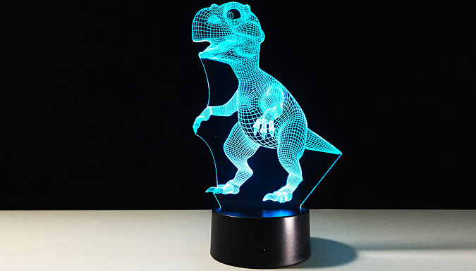 3D Dinosaur Illusion Night Light - 4 Options