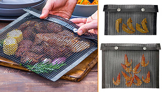 1 or 2 Non-Stick Mesh BBQ Grilling Bags - 2 Sizes