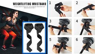 2-Pack of Powerlifting Anti-slip Wrist Straps - 7 Colours 