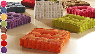Square Waffle Corduroy Tatami Floor Cushion - 3 Sizes & 8 Colours