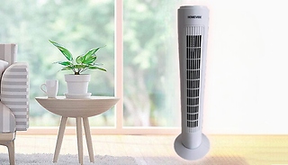 HomeVibe 29-Inch White Oscillating Tower Fan