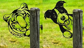 Animal-Silhouette Iron Fence Decorations- 4 Designs