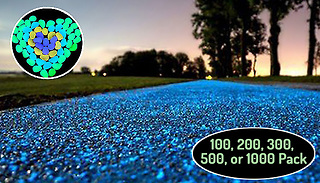 100, 200, 300, 500, or 1000 Glow-In-The-Dark Pebbles - 4 Colours