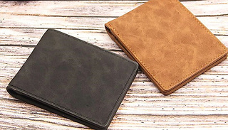 2 Pack Men's Thin Leather Wallet & Card Holder - 2 Colours