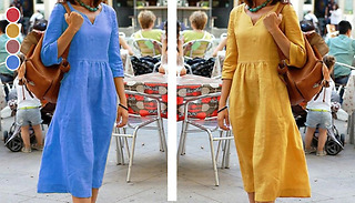 Loose Linen Summer Dress - 4 Colours & 8 Sizes