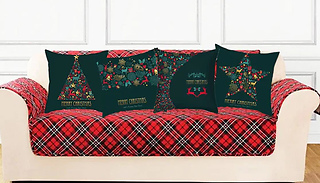 Green Christmas-Themed Cushion Covers - 5 Designs