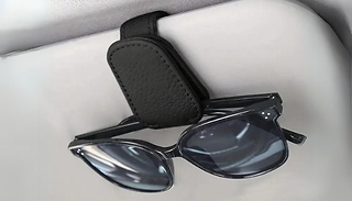 1 or 2-Pack of Magnetic Car Sun Visor Sunglasses Holders - 4 Colours