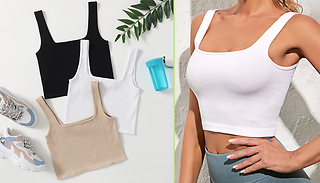 Women's Seamless Cropped Tank Top - 3 Colours & 2 Sizes