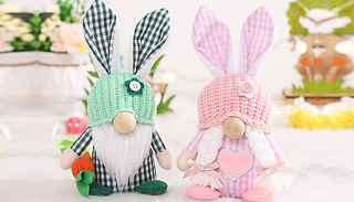 1 or 2 Plush Bunny Ear Gnome Ornaments - 2 Colours