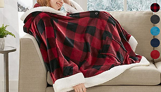 Wearable Hooded Poncho Blanket - 7 Colours