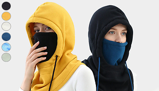 Pullover Fleece Hood with built-in Face Mask - 6 Colours